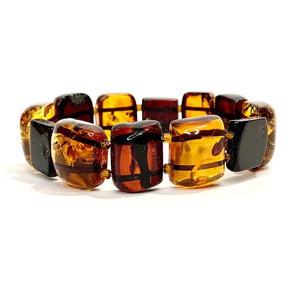 Bracelet B08(14) from natural Baltic amber on an elastic band. | Украшения и аксессуары