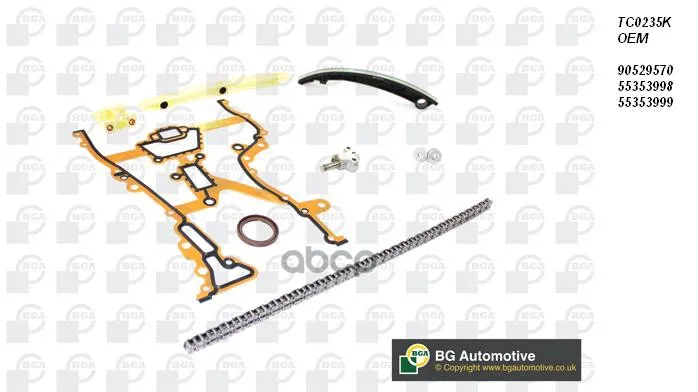 Kit Timing Chain Opel Astra 1.0i-1.4i Z10xe/X12xe/Z14xe 96 Without Stars BGA art. TC0235K