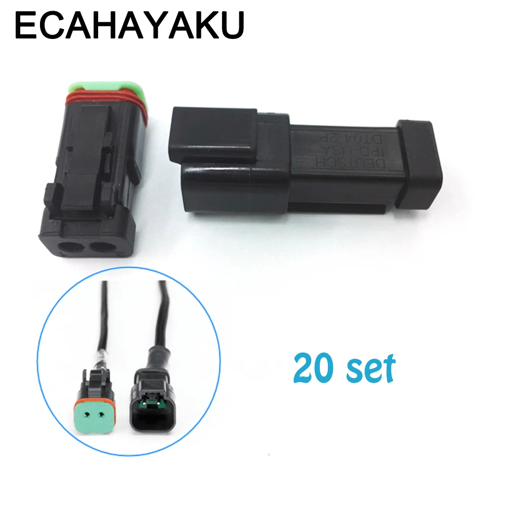 ECAHAYAKU 20 комплект DT разъем комплект Deutsch мужской/Женский Разъем Автомобильный Стайлинг для светодиодный свет бар рабочий свет автомобильные аксессуары