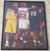 Poster Basketball Wall-Pictures Canvas Kobe Bryant Stars Lebron James Michael Living-Room