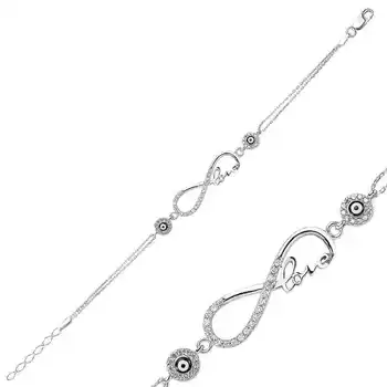 

KUTAYDAN 925 Sterling Silver Infinity Love Women Bracelet