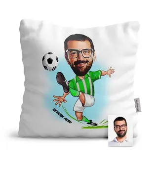 

Personalized Football Player Green White Cartoon Satin Pillow-1