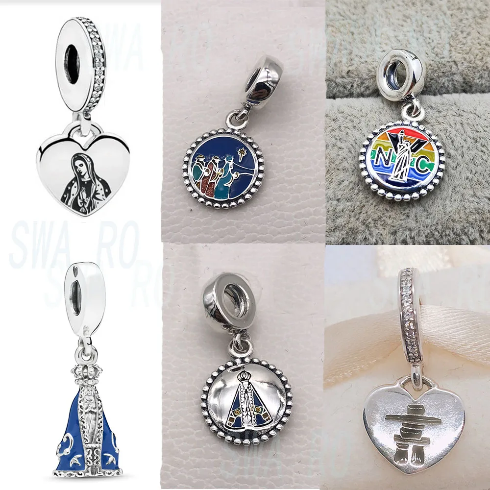 

2019 Autumn New Mexican Virgin of Guadalupe Our Lady and Brazil Nossa Senhora Aparecida Pendant Charm DIY Women's Jewelry