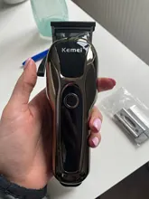 Hair-Clipper Trimmers Barber Lcd-Display-Machine Professional Electric Kemei Men 