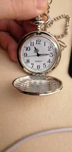 Reloj De bolsillo Retro De plata clásica para hombre, pulsera De mano De cuarzo pulido con cadena colgante, De bolsillo liso, regalo