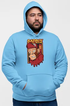 

Angemiel Wear Badboy Monkey Blue Men 'S Hooded Sweatshirt