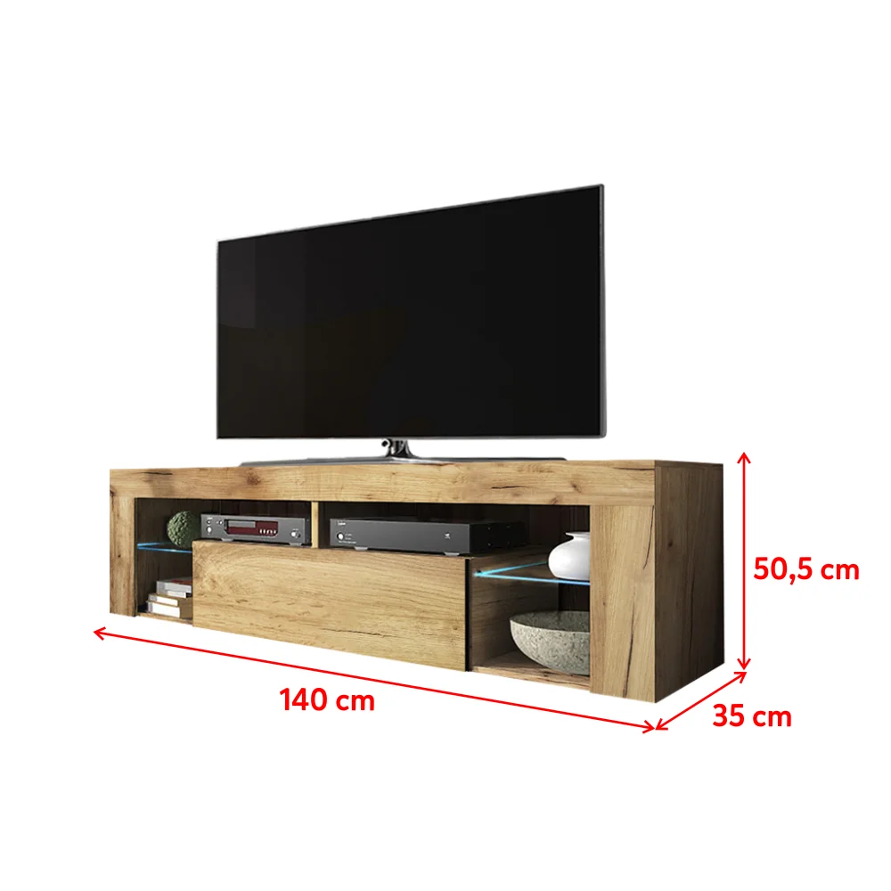 Selsey Bianko Modern Tv Lowdoard Tv Cabinet 140 Cm Lancaster Oak Dengan Led Stand Tv Aliexpress