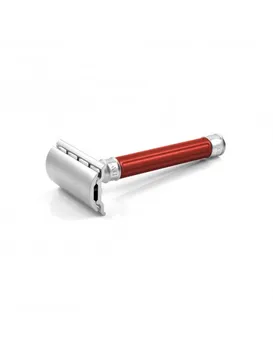 

Edwin Jagger Double Edge Stainless Steel Safety Razor Grooved Anodised Red