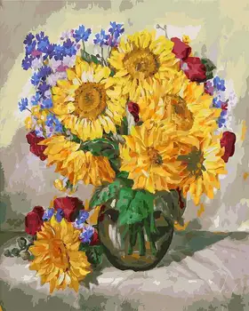 

Sunflowers, 40*50 cm picture by numbers on canvas Snow White 051-AB
