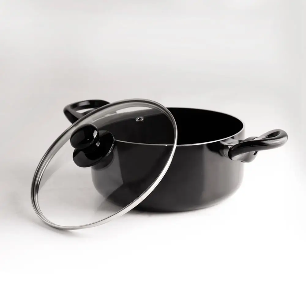 Non-stick cookware set 7 items Galaxy GL 9502: pot with lid 2.9 l= 20*9.3 cm, pot with lid 5L= 24*11cm, ladle with lid 1.6 l