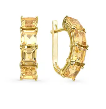 

Gold earrings with citrine sunlight sample 585 test