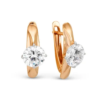 

10-06501 mink gold 585 sterling silver earrings