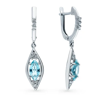 

Silver earrings with Topaz and cubic zirconia sunlight sample 925