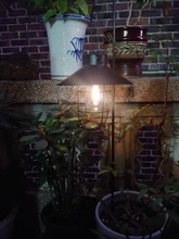 Lamp Outdoor Decorative Garden-Lights Hanging Solar-Lantern Patio Backyard Metal Vintage