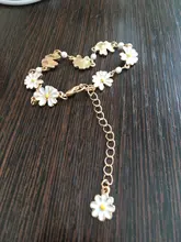 Fashion Sweet White Flowers Bracelets Personality Pearl Metal Minimalist Chrysanthemum
