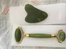 Rodillo de Jade Xiuyu Gua sha de piedra Natural, tablero raspador Guasha, conjunto de cuarzo, herramienta de masaje Facial, Estiramiento Facial, masajeador antiarrugas Delgado