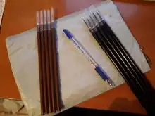 Pincel de acuarela con gancho grande para estudiantes, herramienta de pintura de papelería, Arte Artístico, caligrafía china, color marrón y negro, 5 uds.