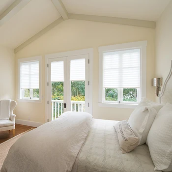 

Paper curtains blinds pleated light filter White 121 х228 cm (2 pcs) Velcro adhesive on the sticky tape