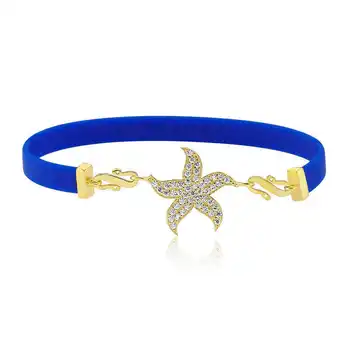

KUTAYDAN 925 Sterling Silver Dark Blue Sea Star Women 'S Bracelet