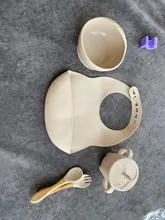 Juego de 5 uds. De cuencos de silicona para bebé, juegos de vasos, sin BPA, cuchara impermeable, alimentación antideslizante, tazón de silicona, vajilla, productos para bebé