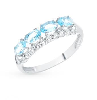 

Silver ring with crystals and cubic zirconia sunlight sample 925