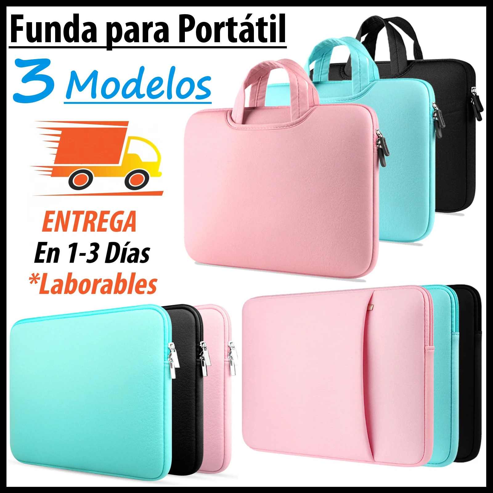 Funda Portatil PC Ordenador Neopreno hasta 14" y hasta 15.6"