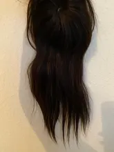 Pelucas de cabello humano para mujeres, Mono Clip de pelo con flequillo, liso, invisible, extensiones de cabello, 8,5x8,5 cm