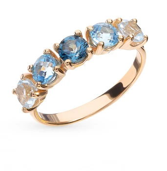 

Gold ring with Topaz sunlight sample 585