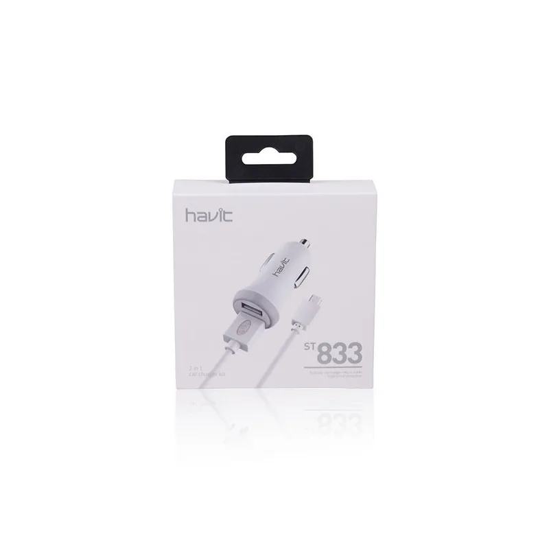 Car Charger MicroUSB With Dual USB 2.1A HV-ST833