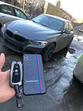 Aleación Galvanizada coche llave inteligente Fob caso de la cubierta de la piel para BMW Serie 3 4 5 320i 530i 550i F20 F21 F30 F31 F25 F01 F02 coche caso clave