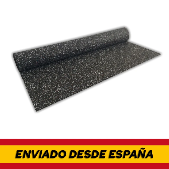 Caucho Gimnasio 10mm Gris Multicolor. Suelo Vinilico