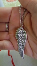 Colgante de alas de Ángel para mujer, cadena cruzada redonda, corta y larga, collar de Color plateado, regalo de joyería