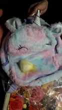 Bonita mochila de dibujos animados para niña, mochilas con unicornio de felpa, de piel, escolar, regalo para niños, bolsa de libro