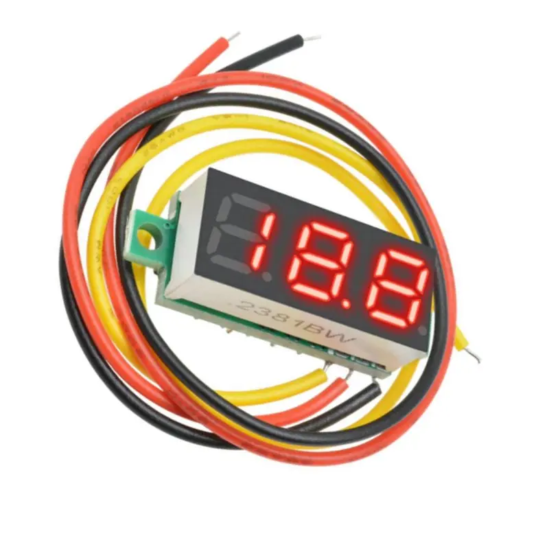 Digital Mini DC Voltmeter 0-100V Red automotive voltmeter 12v 24v 0... 100V 3-digit red display 30 х12х8.5mm | Инструменты