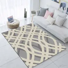 Серый и белый цвета волны Nordec скандинав 3d принт Нескользящая микрофибра Гостиная декоративный современный моющийся коврик