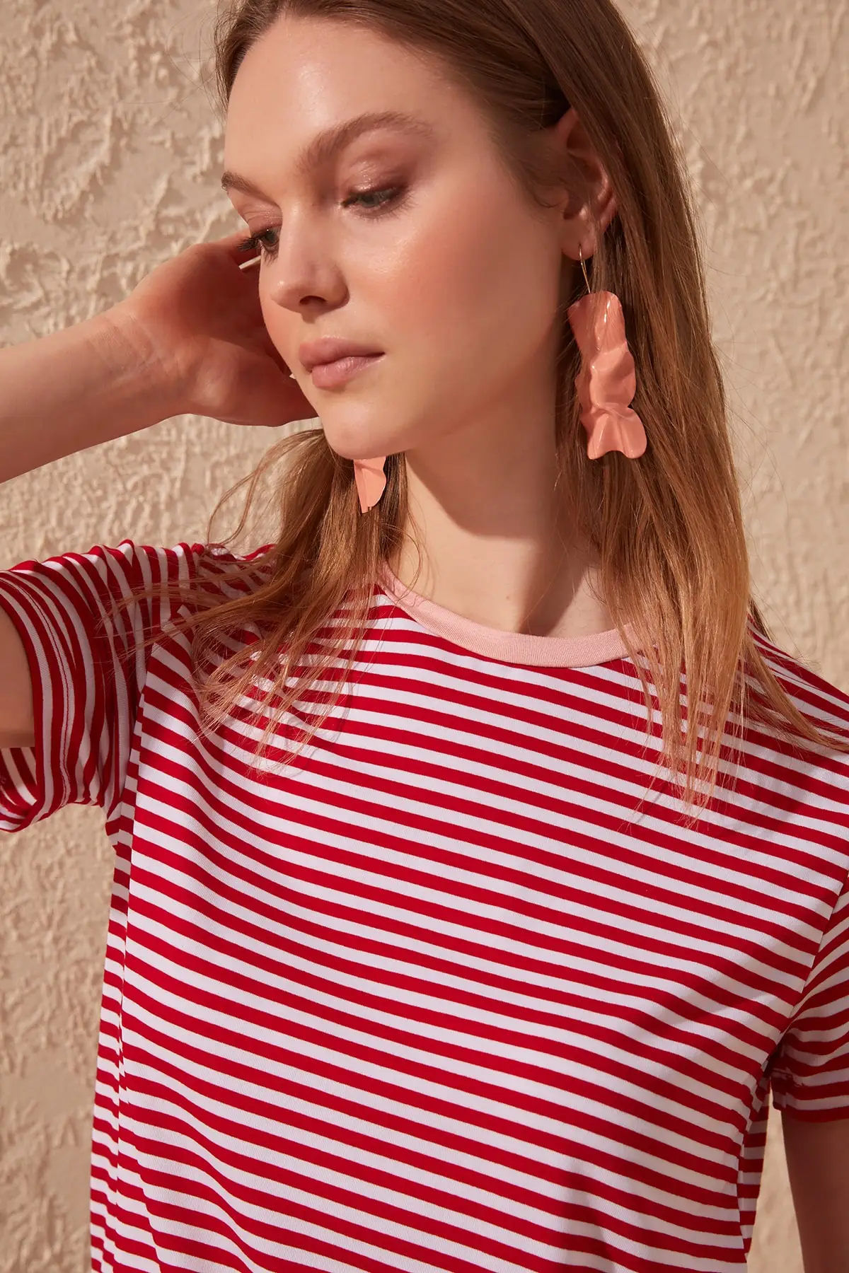 

Trendyol Striped Basic Knitted T-Shirt TWOSS20TS0152