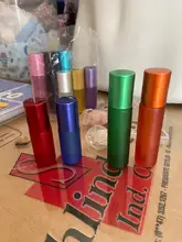 Glass Roller Perfume-Bottles Essential-Oil Frosted Travel Refillable Colorful Portable