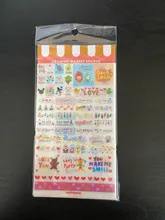 6 unidades/juego Kawaii, libro planificador de mercado de dibujo bonito, diario, decorar pegatinas de papelería, álbum de recortes transparente de PVC