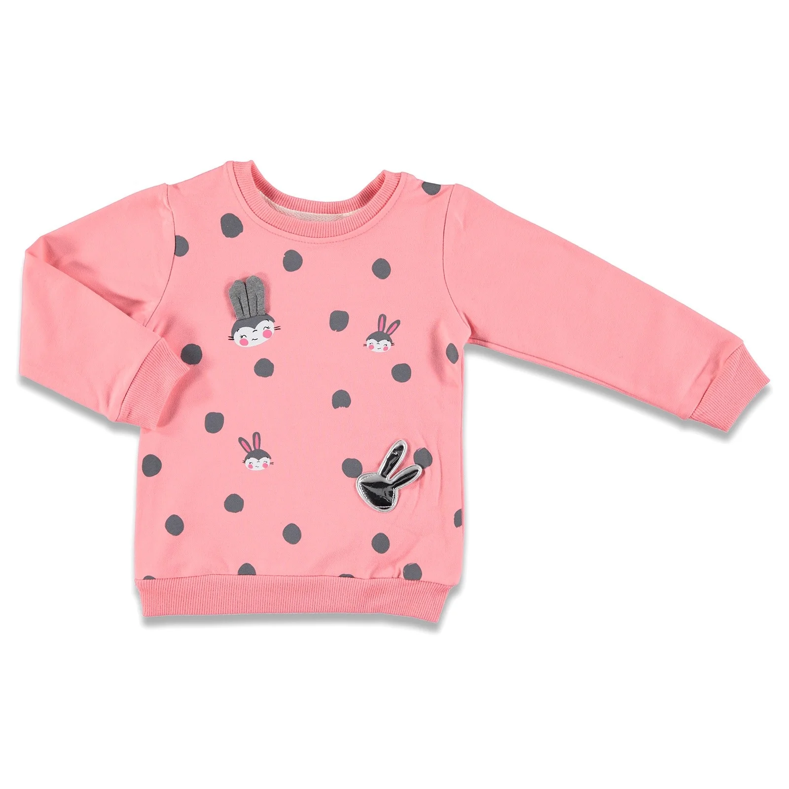 

ebebek Tuffy Shiny Eared Rabbit Printed Baby Girl Sweatshirt