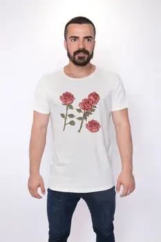 

Angemiel Wear Barbed Roses Cotton White Men 'S T-Shirt