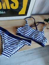 Women Swimwear Bikinis-Set Bathing-Suits Pool Push-Up Female Sexy Striped Beach New