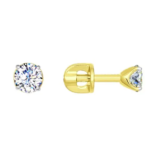 Серьги SOKOLOV из желтого золота со Swarovski Zirconia