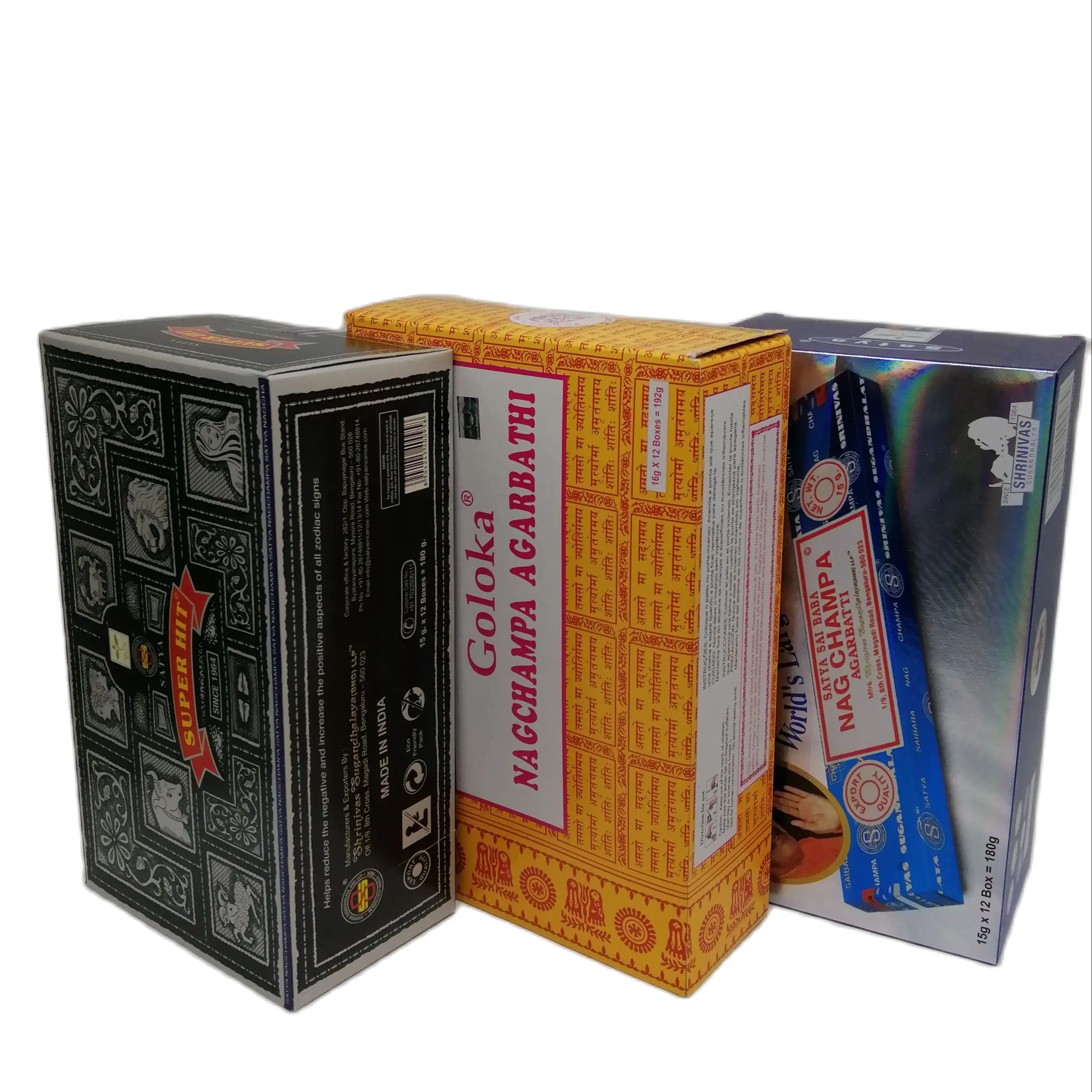 Satya Goloka Nag Giallo Champa Super Hit 3 Scatole X 12 Scatole X 15 Grammi Reiki Detergenti Energetici Palo Santo Burn