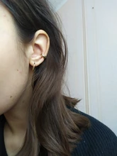 Circonio coreano oído brazalete Set pendientes para niñas 3-14k oro lindo cartílago Clip en pendientes No perforado mujeres Punk joyería