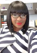 Peluca de Bob corto recta de máquina completa con flequillo negro Natural brasileño Remy pelucas de cabello humano 150% densidad media Ratio Bob peluca