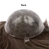 Men's capillary prothesis  0.12-0.14mm Injection Skin Toupee Men Wigs For Man Wig Male Hair Prosthesis 100% Human Hair System 5