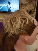 S-noilite-Peluca de cabello sintético para mujer, postizo de encaje suave, moño desordenado, banda elástica para el pelo, 85g