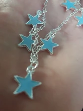 2019 nueva moda luminosa playa vientos azul estrella pentagonal borla tobillera cadena tobilleras para mujer Sandalias pies descalzos 4g