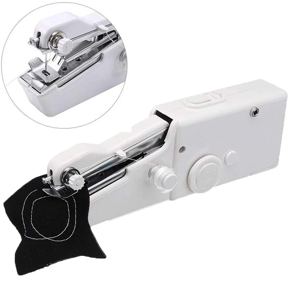 Mini Hand-held Portable Sewing Machine Cordless Electric Hand Sewing Machine Quick Handy Stitch for Fabric Clothing Kids Cloth Pet Clothes