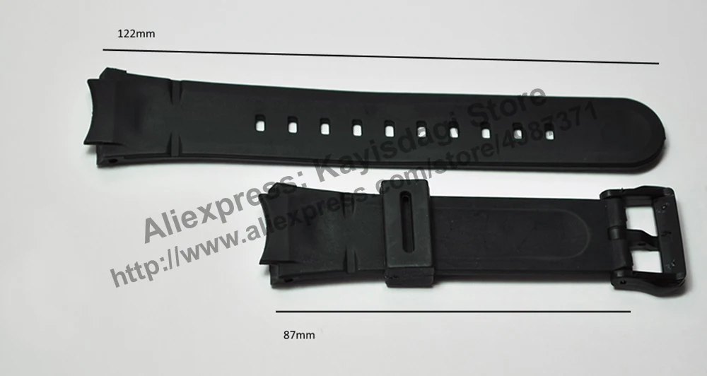 Black Rubber Watch Band / Strap Compatible For Casio Ef-305-1av , Ef-305-9av  - Watchbands - AliExpress